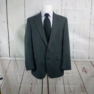 Joseph & Feiss Dillard's 42R 2 Button Gray Check Twill Suit Blazer Sport…